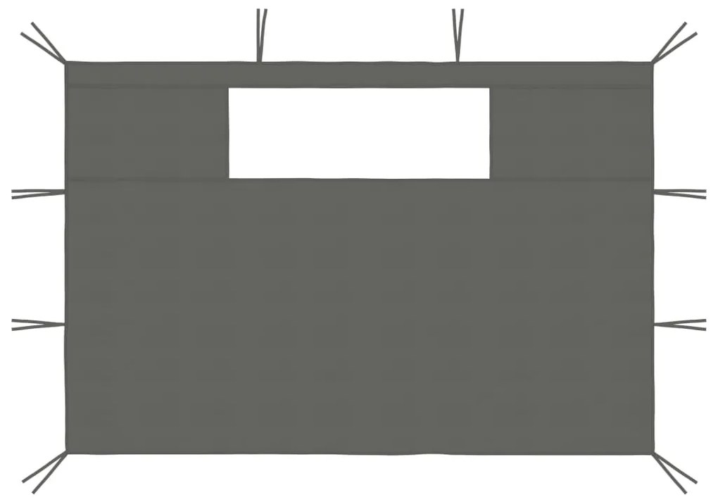 vidaXL Πλαϊνά για Κιόσκι με Παράθυρα 2 τεμ. Ανθρακί