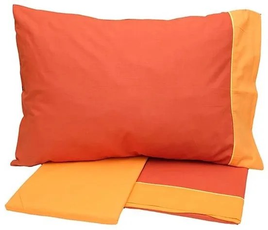Σετ Σεντόνια Cotton Feelings εμπριμέ 2219 Orange Μονό (160x260)