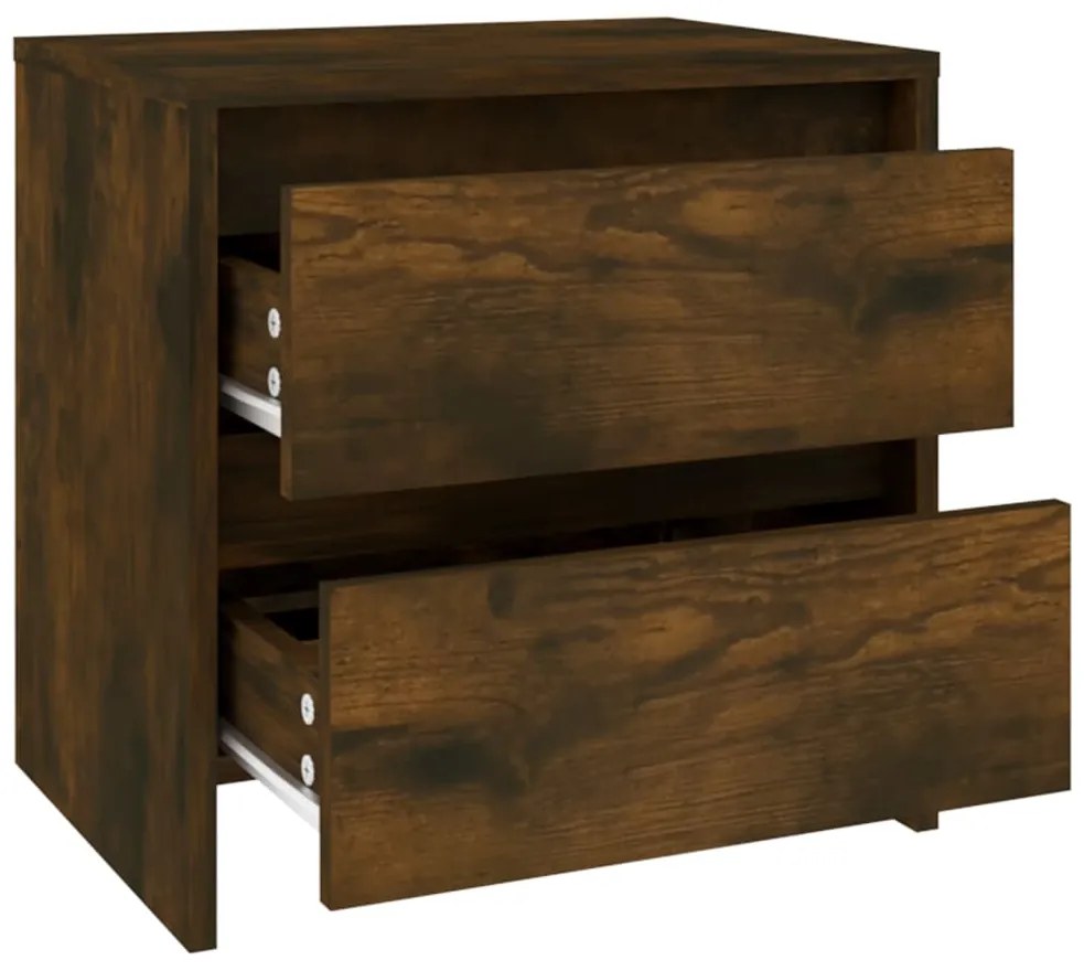 vidaXL Κομοδίνα 2 τεμ. Καπνιστή Δρυς 45x34,5x44,5 εκ. από Επεξ. Ξύλο