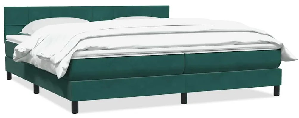 ΚΡΕΒΑΤΙ BOXSPRING ΜΕ ΣΤΡΩΜΑ ΣΚΟΥΡΟ ΠΡΑΣΙΝΟ 200X210ΕΚ. ΒΕΛΟΥΔΙΝΟ 3316230