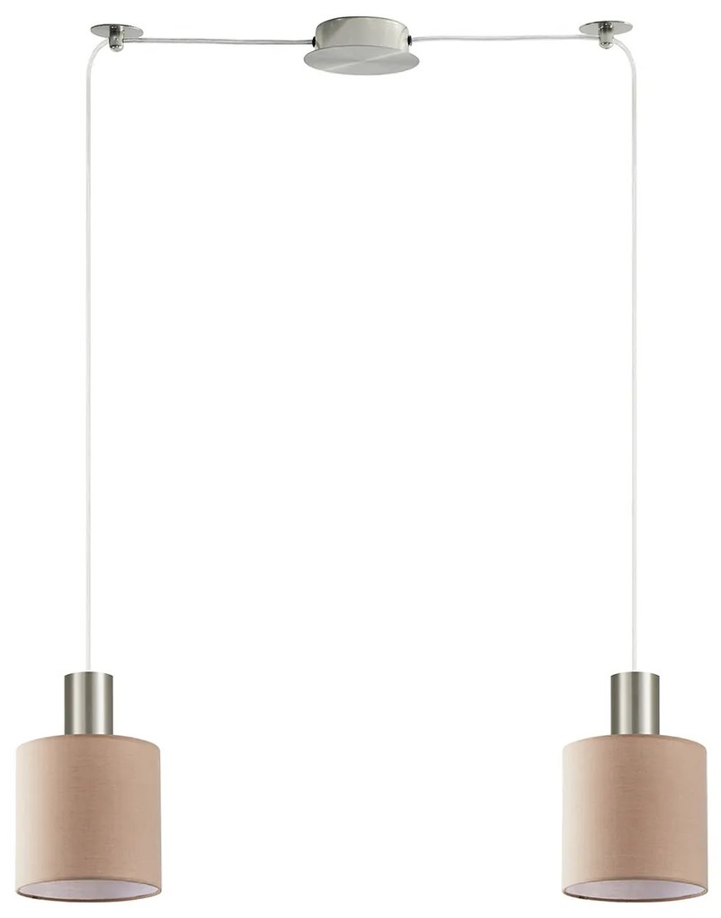 Φωτιστικό Οροφής Δίφωτο Homelighting 77-8431 Nickel/Brown