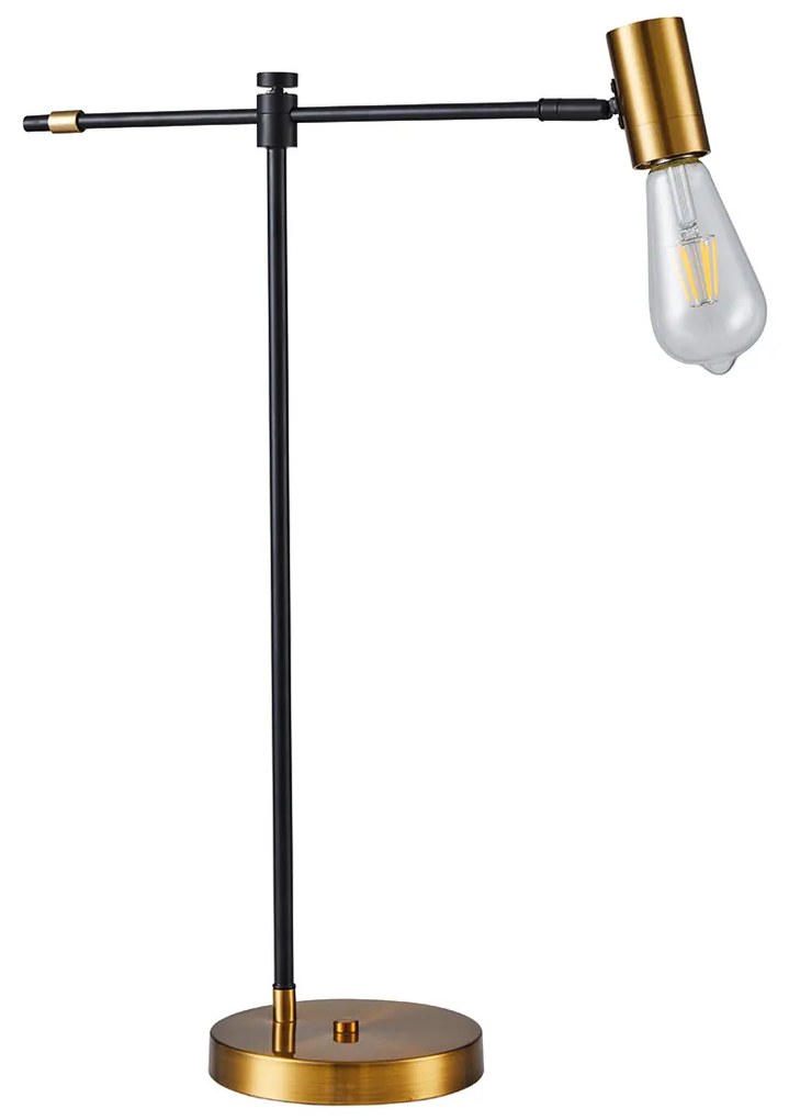 SE21-GM-36 ADEPT GOLD MATT &amp; BLACK TABLE LAMP 1Β1