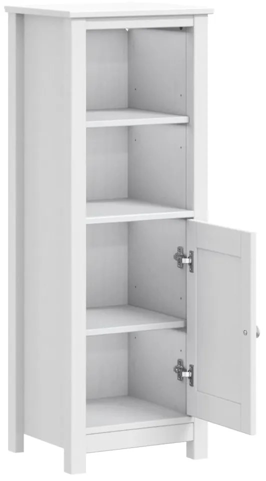 vidaXL Ντουλάπι Μπάνιου BERG Λευκό 40 x 34 x 110 εκ. Μασίφ Ξύλο Πεύκου