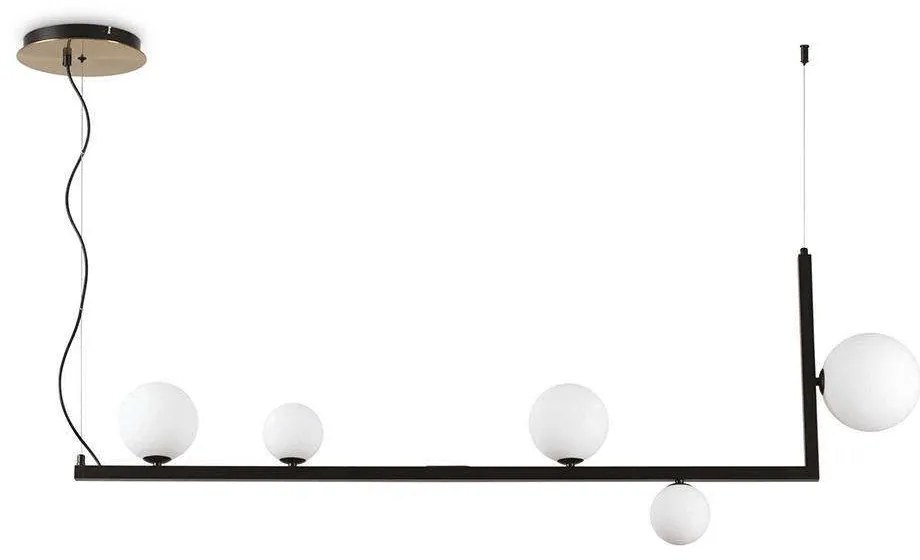 Φωτιστικό Οροφής-Ράγα Birds 273648 135,5x20x51,5/160cm 5xG9 15W Black Ideal Lux