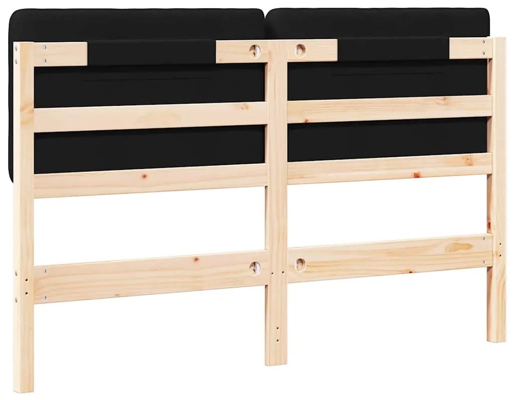 vidaXL Ταπετσαρισμένο κεφαλάρι με κεφαλάρι Καφέ και Μαύρο 120 cm