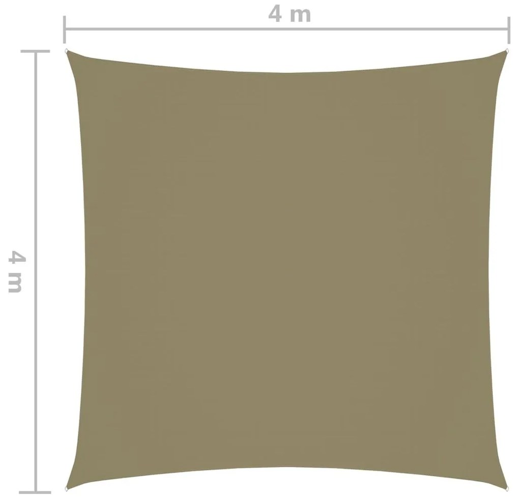 Πανί Σκίασης Τετράγωνο Μπεζ 4 x 4 μ. από Ύφασμα Oxford - Μπεζ
