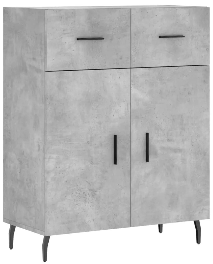 vidaXL Ντουλάπι Γκρι Σκυροδέματος 69,5x34x180 εκ. Επεξεργασμένο Ξύλο