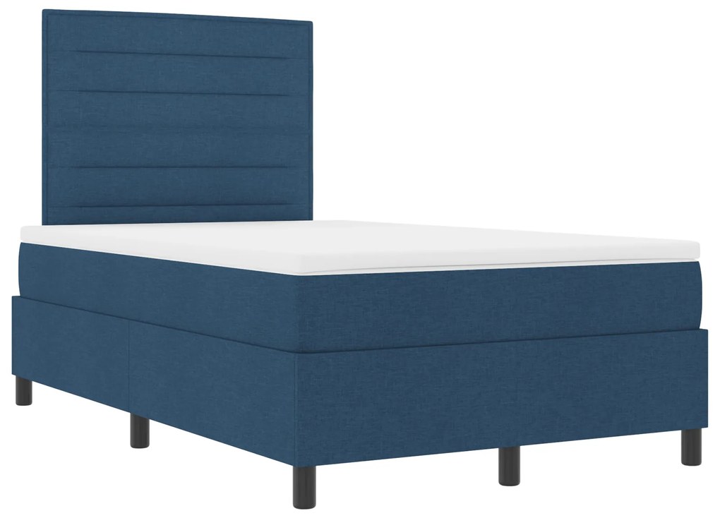 vidaXL Κρεβάτι με Σπαστή Βάση με Στρώμα Μπλε 120x200 cm Ύφασμα