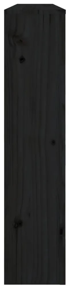 Κάλυμμα Καλοριφέρ Μαύρο 153x19x84 εκ. από Μασίφ Ξύλο Πεύκου - Μαύρο