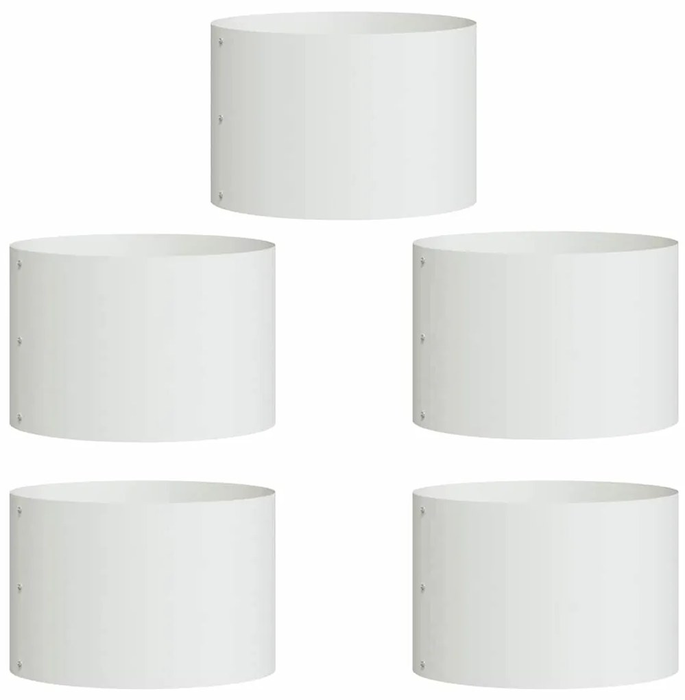 vidaXL Ζαρντινιέρες κήπου 5 pcs Λευκό 30 x 30 x 20 cm Ατσάλι