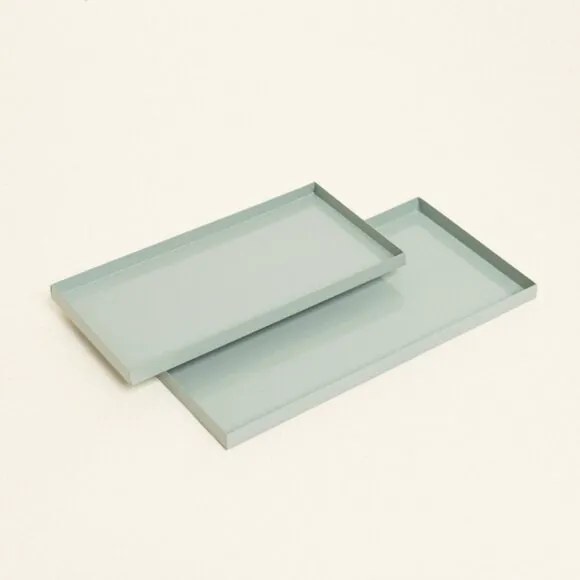 Beauty Home Μεταλλικοί Δίσκοι ΣΕΤ 2 ΤΜΧ 28 x 14 cm , 24 x 12 cm  ΠΡΑΣΙΝΟ ΕΥΚΑΛΥΠΤΟΥ