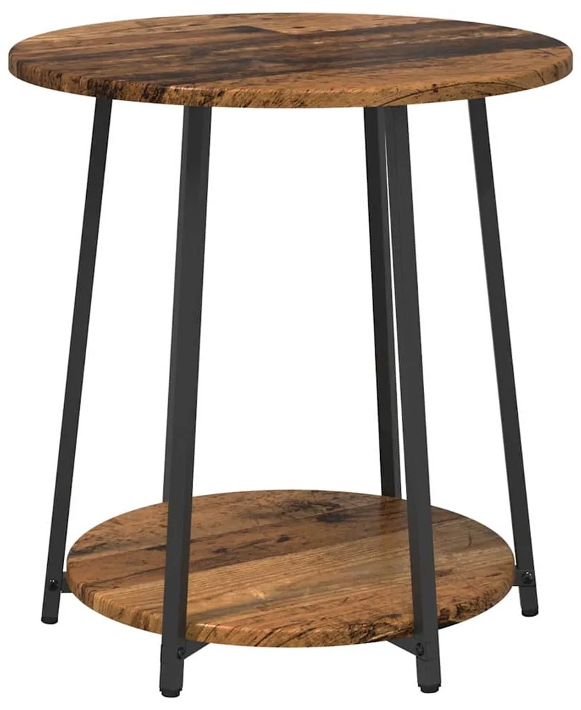 vidaXL Σετ βοηθητικά τραπεζάκια με ράφι 2 pcs Παλιό ξύλο και μαύρο