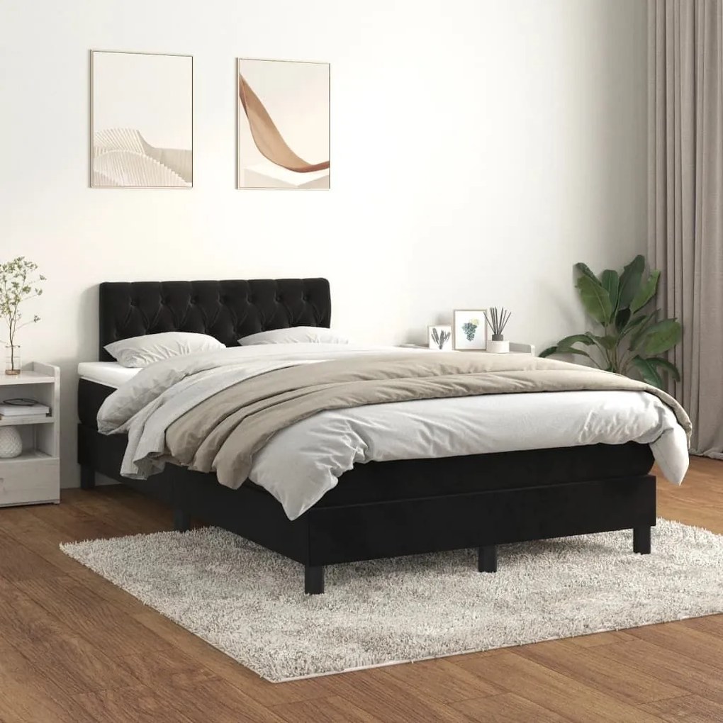 ΚΡΕΒΑΤΙ BOXSPRING ΜΕ ΣΤΡΩΜΑ ΜΑΥΡΟ 120 X 200 ΕΚ. ΒΕΛΟΥΔΙΝΟ 3141475