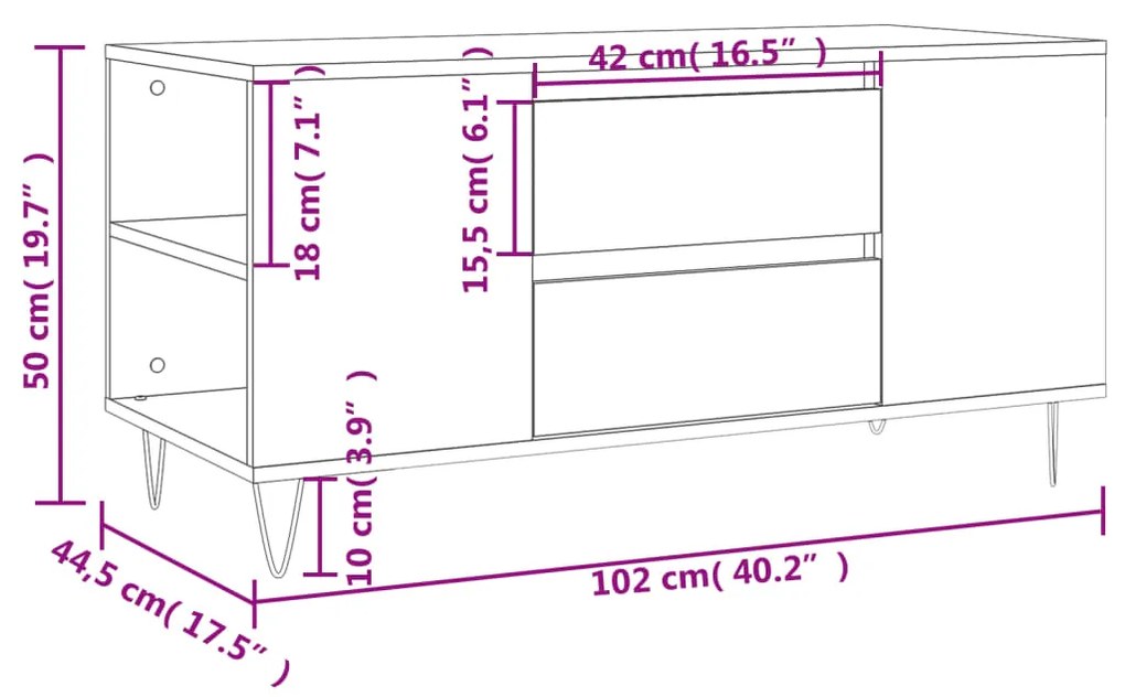 ΤΡΑΠΕΖΑΚΙ ΣΑΛΟΝΙΟΥ ΛΕΥΚΟ 102X44,5X50 ΕΚ. ΑΠΟ ΕΠΕΞΕΡΓΑΣΜΕΝΟ ΞΥΛΟ 830996