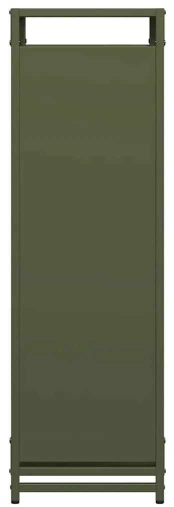 vidaXL Ράφι για καυσόξυλα Ελαιοπράσινο 60x28x90cm Ατσάλι ψυχρής έλασης