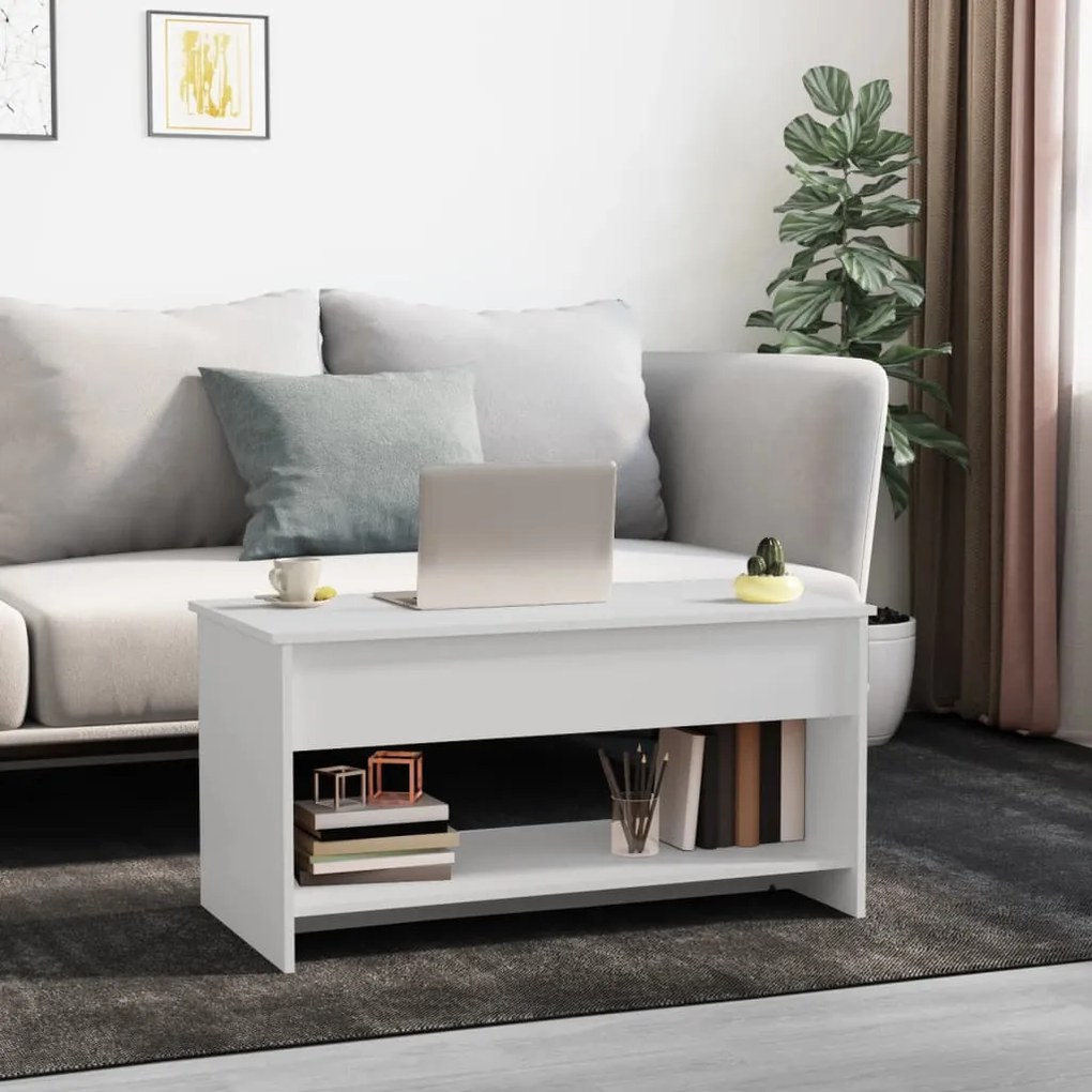 vidaXL Τραπεζάκι Σαλονιού Λευκό 102 x 50 x 52,5 εκ. Επεξεργασμένο Ξύλο