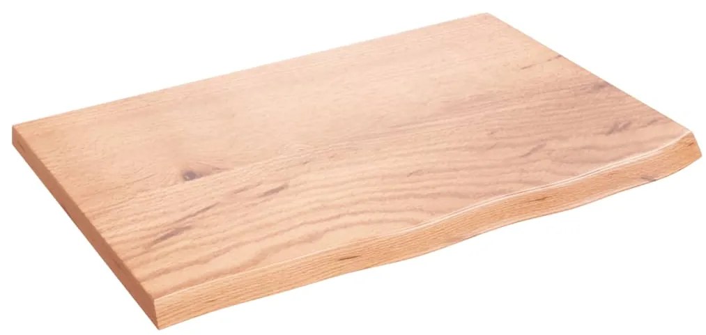 vidaXL Ράφι Τοίχου Ανοιχτό Καφέ 60x40x2 εκ. Επεξεργ. Μασίφ Ξύλο Δρυός