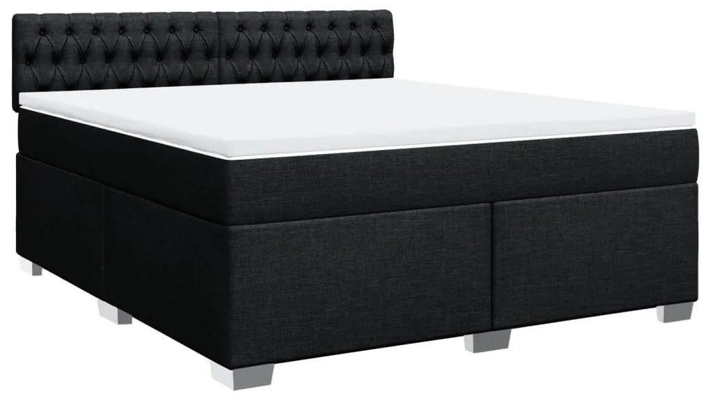 ΚΡΕΒΑΤΙ BOXSPRING ΜΕ ΣΤΡΩΜΑ ΜΑΥΡΟ 180X200 ΕΚ. ΥΦΑΣΜΑΤΙΝΟ 3288276