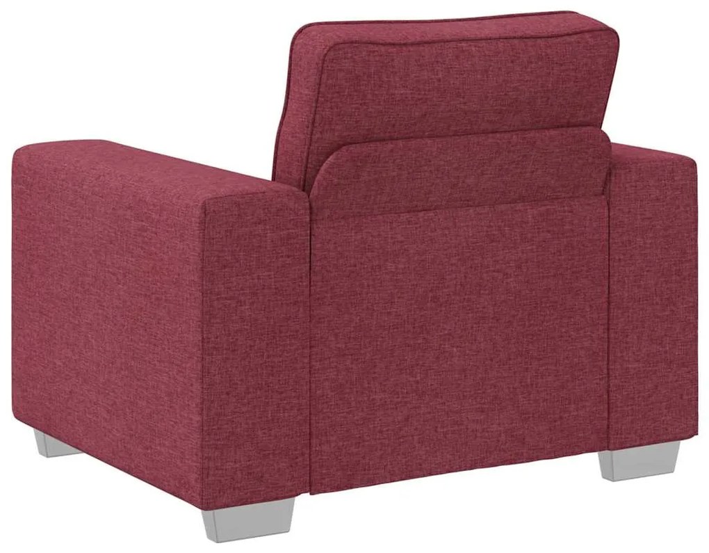 vidaXL Καναπές 3 pcs Κόκκινο Άνεμο Ύφασμα μείγματος λινών