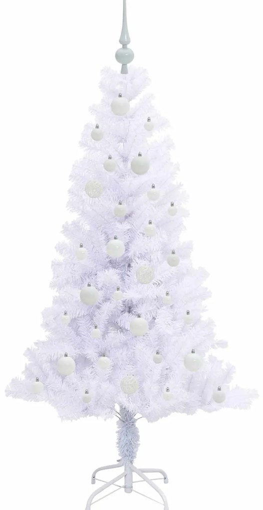 vidaXL Τεχνητό Χριστουγεννιάτικο Δέντρο Λευκό 150 cm PVC και Χάλυβας