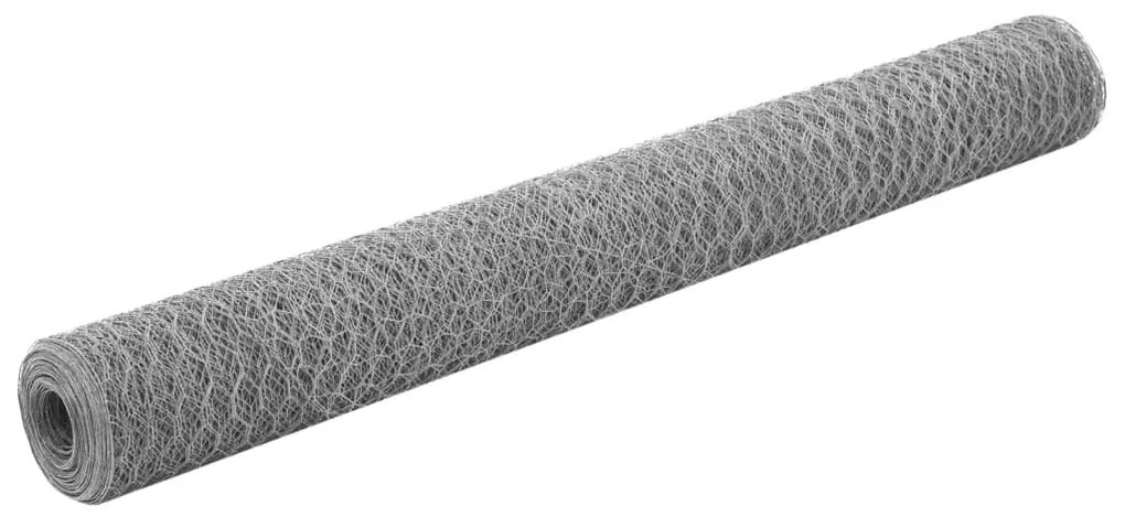 vidaXL Συρματόπλεγμα Εξάγωνο Ασημί 25 x 1,2 μ. από Γαλβανισμένο Χάλυβα