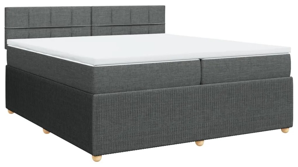 ΚΡΕΒΑΤΙ BOXSPRING ΜΕ ΣΤΡΩΜΑ ΣΚΟΥΡΟ ΓΚΡΙ 200X200 ΕΚ. ΥΦΑΣΜΑΤΙΝΟ 3287564