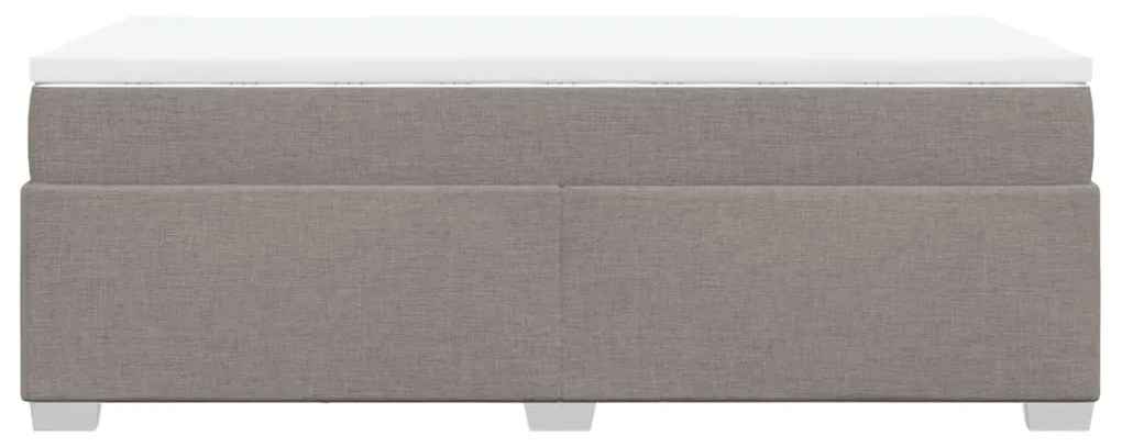 Κρεβάτι Boxspring με Στρώμα Taupe 90x190 εκ.Υφασμάτινο - Μπεζ-Γκρι