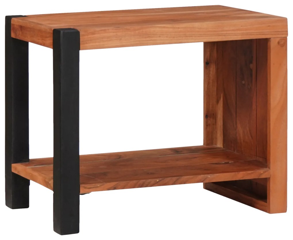 vidaXL Βιβλιοθήκη Καφέ, Μαύρο 50 x 30 x 40 εκ. Στερεό Ξύλο Ακακίας