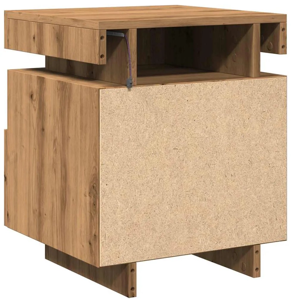 Κομοδίνο με φώτα LED Artisan Oak 40x39x48,5 cm 857660
