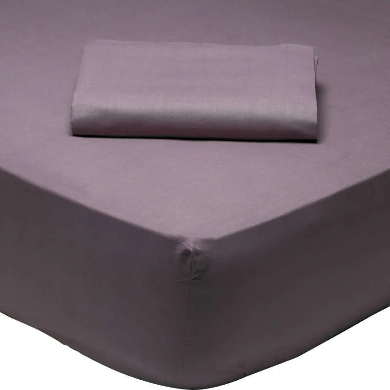 Σεντόνι Με Λάστιχο 1010 Plum Das Home Single 100x200cm Με Λάστιχο 100% Βαμβάκι