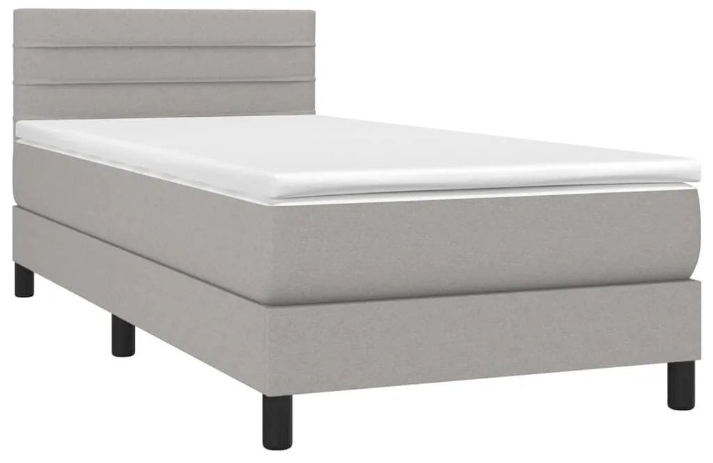 ΚΡΕΒΑΤΙ BOXSPRING ΜΕ ΣΤΡΩΜΑ ΑΝΟΙΧΤΟ ΓΚΡΙ 90X190 ΕΚ. ΥΦΑΣΜΑΤΙΝΟ 3140097