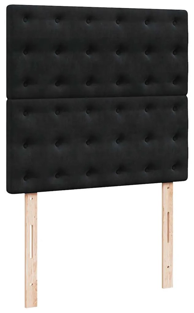 vidaXL Κρεβάτι Boxspring με Στρώμα Μαύρο 90x190 εκ. Βελούδινο