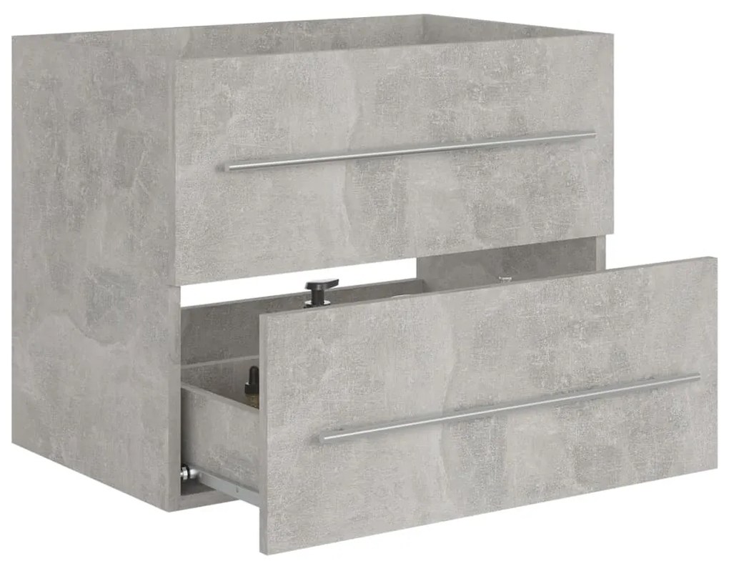 vidaXL Ντουλάπι Νιπτήρα Γκρι Σκυροδέμ. 60x38,5x48 εκ. από Επεξ. Ξύλο
