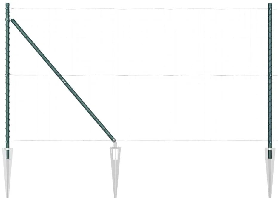 vidaXL Στυλί Φράχτη με Άκρη 26 τεμάχια Ø32 mm 140 cm Γαλβανισμένος Χάλυβας