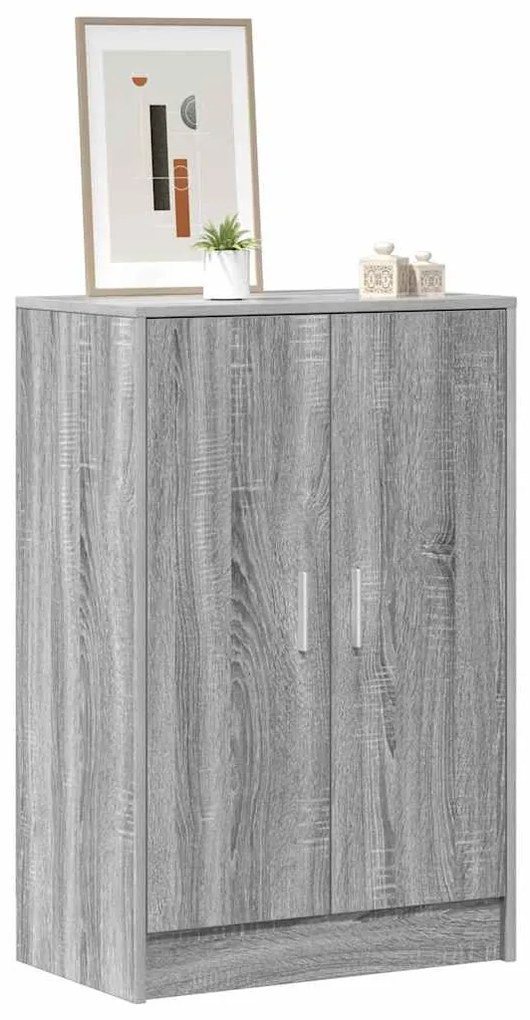 vidaXL Παπουτσοθήκη Γκρι Sonoma 60 x 35 x 92 εκ. Επεξεργασμένο Ξύλο