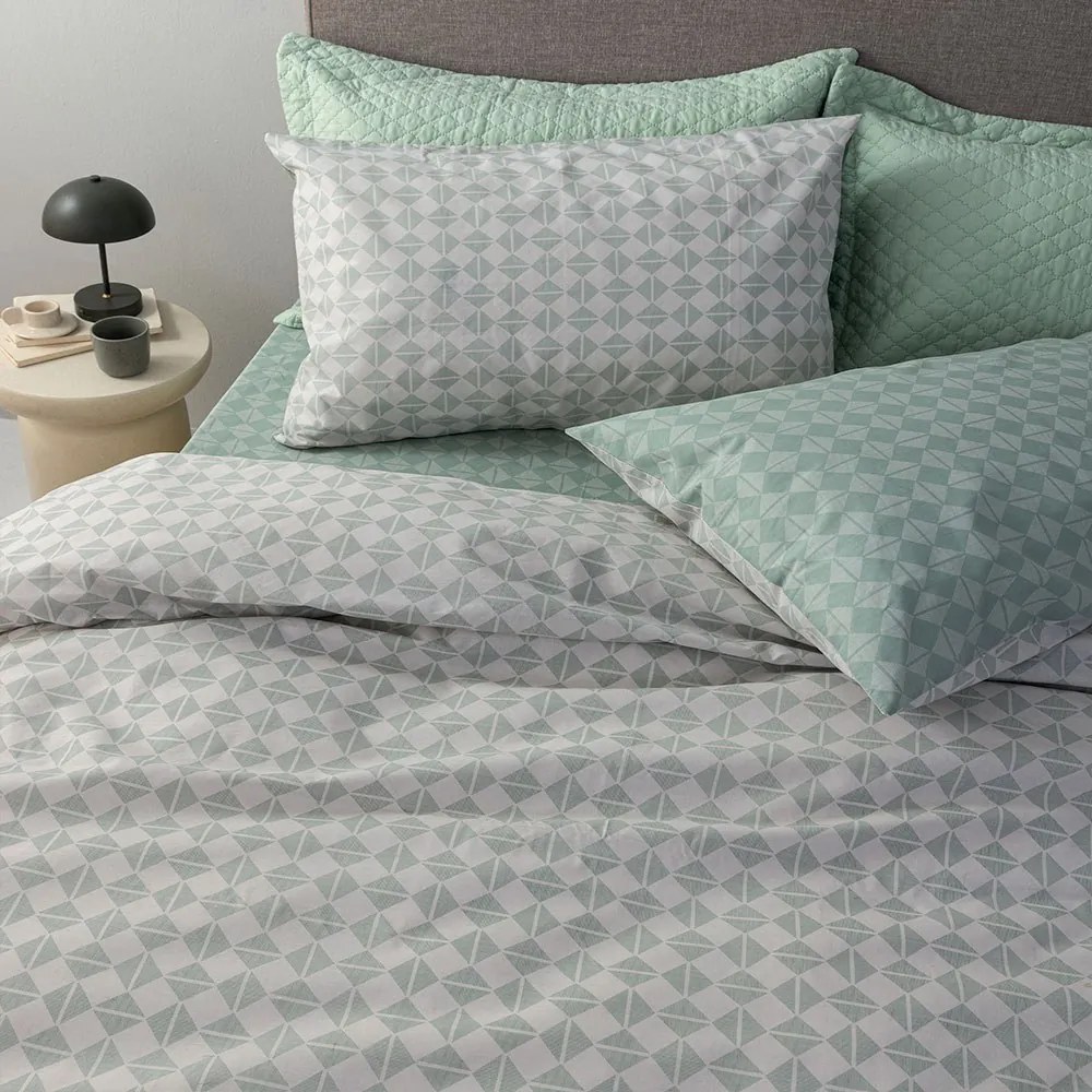 Σεντόνια FL6265 Με Λάστιχο (Σετ 4τμχ) Mint Palamaiki Queen Size 170x230cm 100% Βαμβάκι