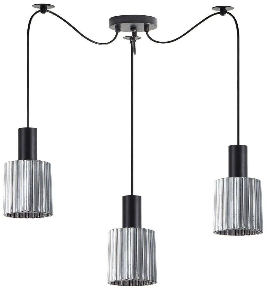 Φωτιστικό Οροφής Adept Tube 77-8485 40x40x300cm 3xE27 60W Black-Smoke Homelighting