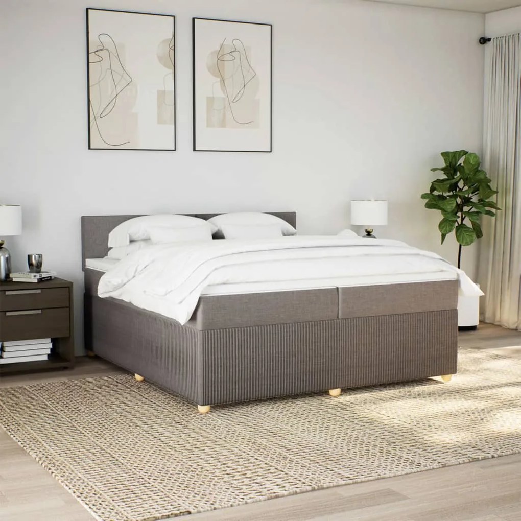 ΚΡΕΒΑΤΙ BOXSPRING ΜΕ ΣΤΡΩΜΑ TAUPE 200X200 ΕΚ. ΥΦΑΣΜΑΤΙΝΟ 3287560