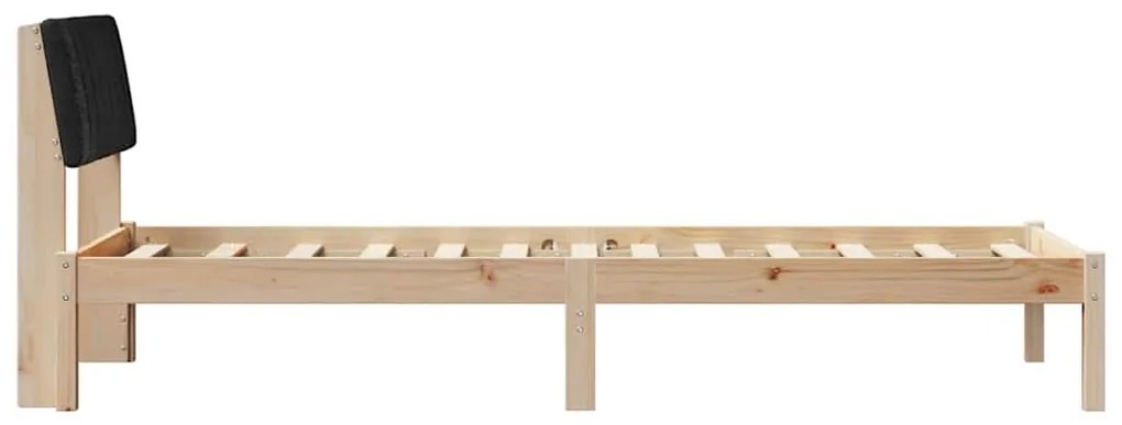 vidaXL Σκελετός Κρεβατιού Καφέ και μαύρο 75 x 190 cm Μασίφ ξύλο πεύκου