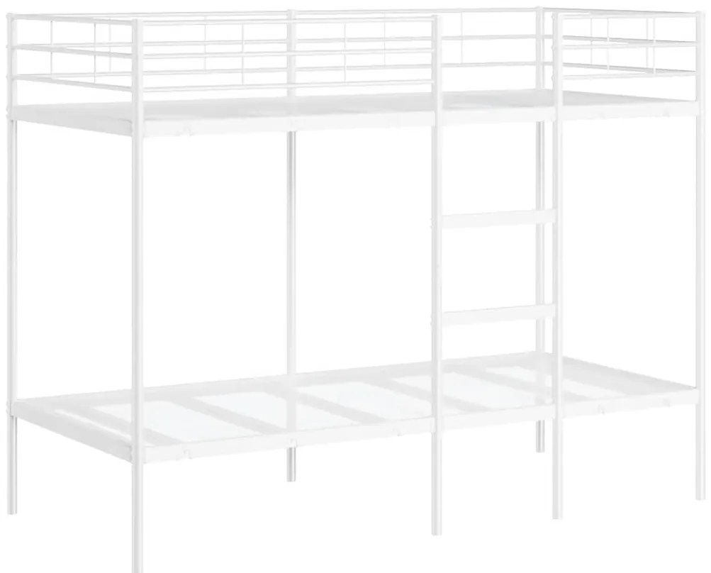 vidaXL Κουκέτα χωρίς στρώμα Λευκό 90x190 cm Ατσάλι