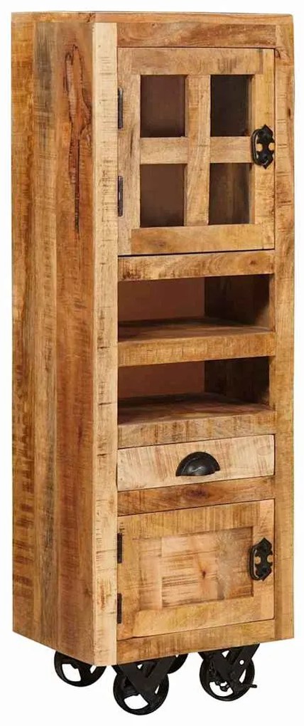 vidaXL Highboard με συρτάρι Καφέ 40 x 30 x 120.5 εκ. Μασίφ ξύλο μάνγκο