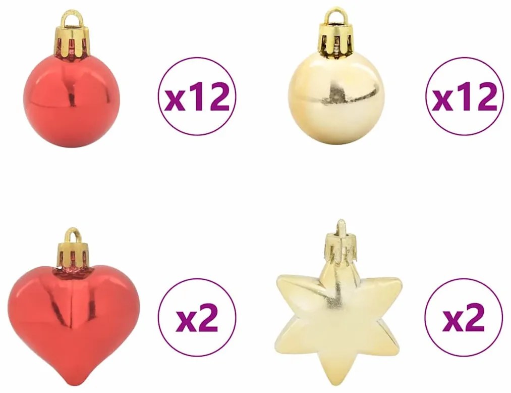 vidaXL Σετ Χριστουγεννιάτικων Στρογγυλών Μπαλίτσων 40 pcs Πλαστικό