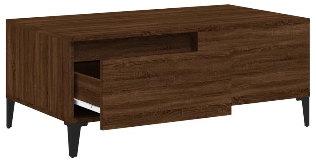 vidaXL Τραπεζάκι Σαλονιού Καφέ Δρυς 90x50x36,5 εκ. Επεξεργασμ. Ξύλο