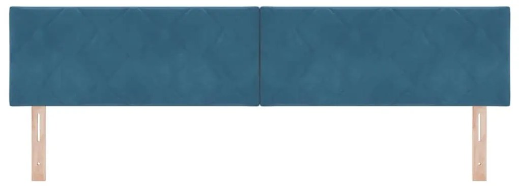 vidaXL LED Κεφαλάρι με φώτα λωρίδας LED Σκούρο Μπλε 200 cm Βελούδο