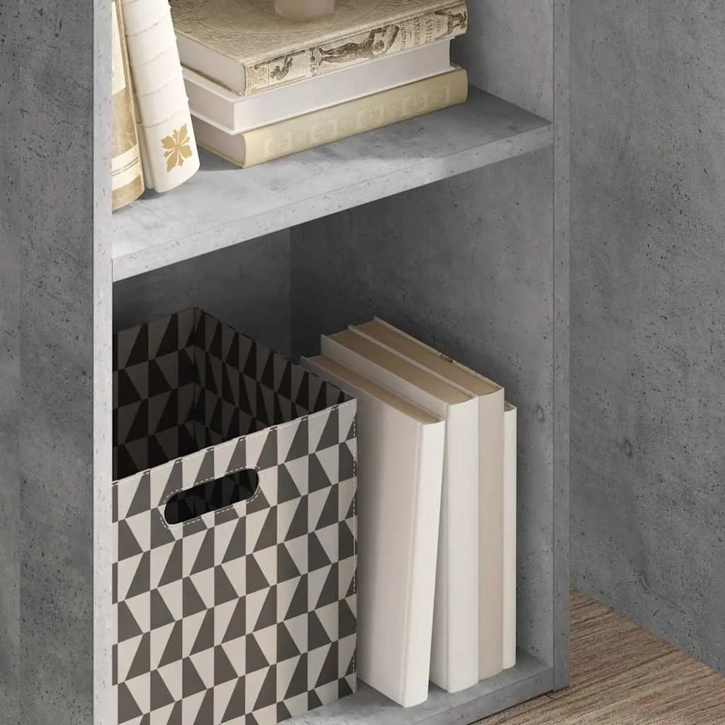 vidaXL Βιβλιοθήκη με 2 Ράφια Γκρι Σκυροδεμ. 40x30x76,5 εκ. Μοριοσανίδα