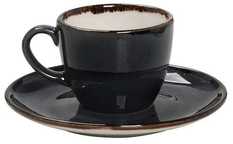 Φλυτζάνι Πορσελάνινο με Πιατάκι Terra TLG112K6 90ml Grey Espiel Porcelain