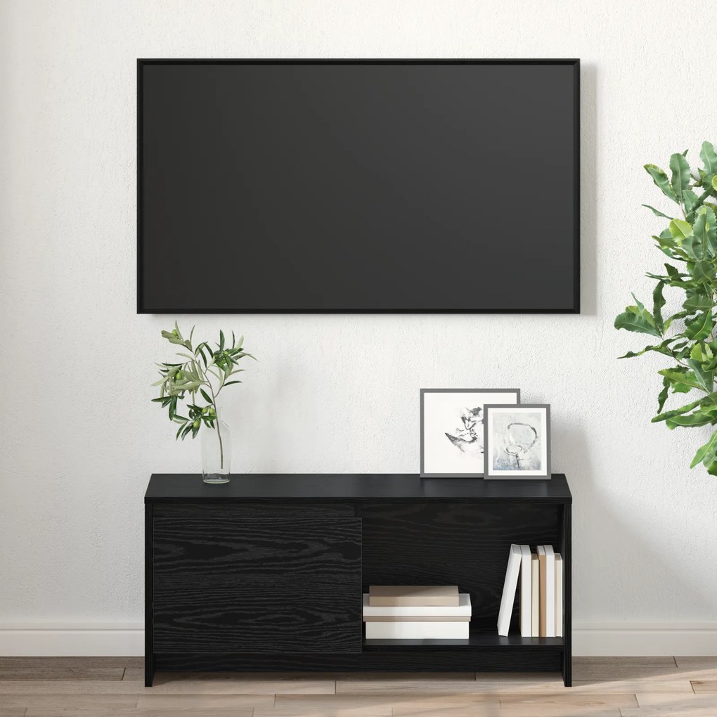 vidaXL Βάση TV Μαύρη δρυς Επεξεργασμένο ξύλο