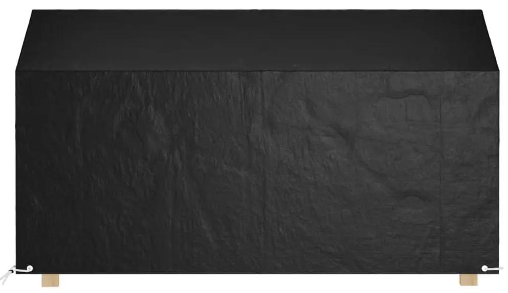 Κάλυμμα Παγκακιού με 12 Κρίκους 210x70x70/88 εκ. Πολυαιθυλένιο - Μαύρο