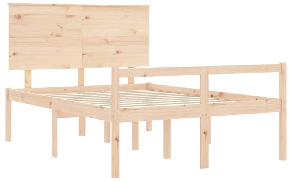 vidaXL Κρεβάτι Ηλικιωμένου με Κεφαλάρι 140 x 190 εκ. από Μασίφ Ξύλο