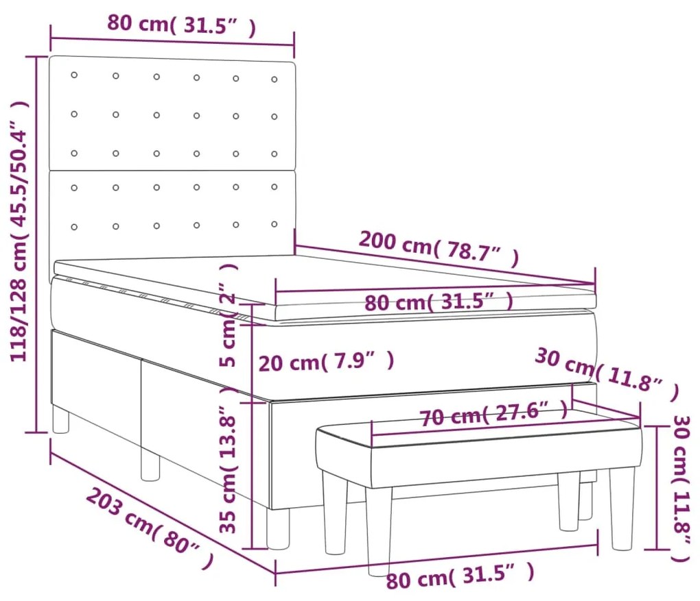 ΚΡΕΒΑΤΙ BOXSPRING ΜΕ ΣΤΡΩΜΑ ΣΚΟΥΡΟ ΠΡΑΣΙΝΟ 80X200 ΕΚ. ΒΕΛΟΥΔΙΝΟ 3138052